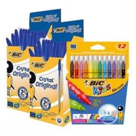 BIC Cristal Azul + 12 BIC Colores