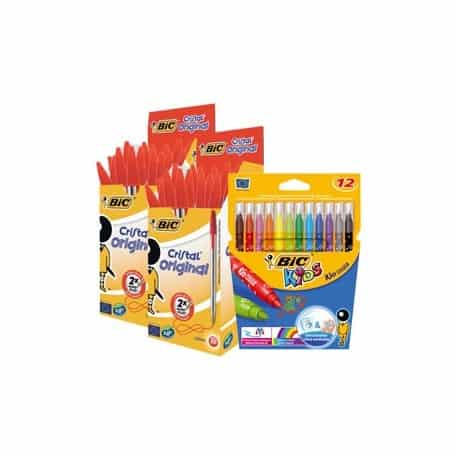 BIC Cristal Rojo + 12 BIC Colores