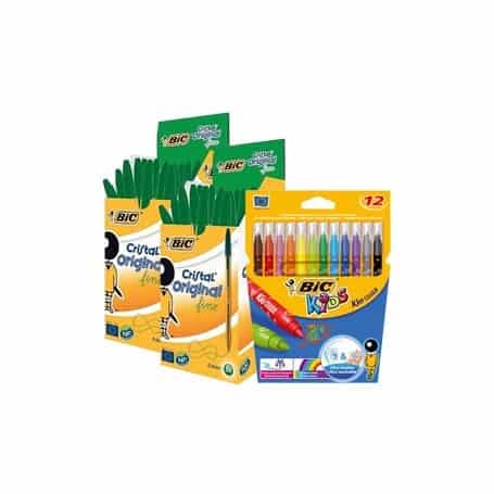 BIC Cristal Verde + 12 BIC Colores