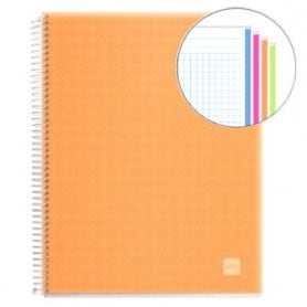 Cuaderno A4 polipropileno Miquelrius 140 hojas naranja