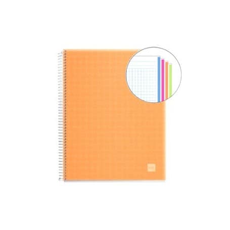 Cuaderno A4 polipropileno Miquelrius 140 hojas naranja