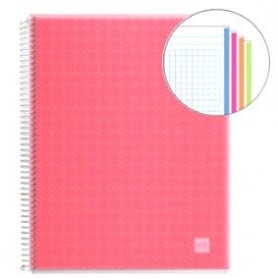 Cuaderno A4 polipropileno Miquelrius 140 hojas rojo