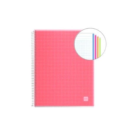 Cuaderno A4 polipropileno Miquelrius 140 hojas rojo