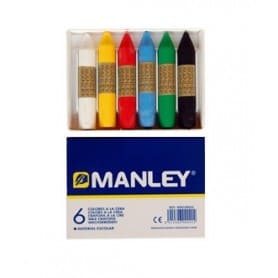 Caja 6 colores cera Manley