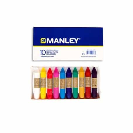 Caja 10 colores cera Manley