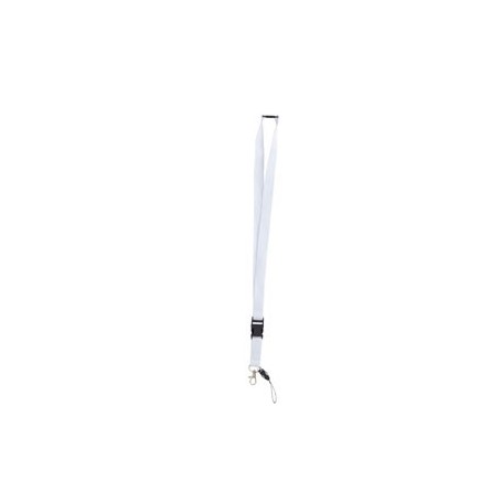 Cordón Lanyard Blanco con enganche negro 100 Uds