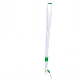 Cordón Lanyard Blanco con enganche verde 100 Uds