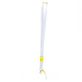 Cordón Lanyard Blanco con enganche amarillo 100 Uds