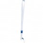 Cordón Lanyard Blanco con enganche azul 100 Uds