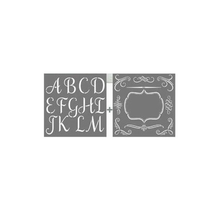 Kit plantillas Stencil 2 ABC y orla PYI-101