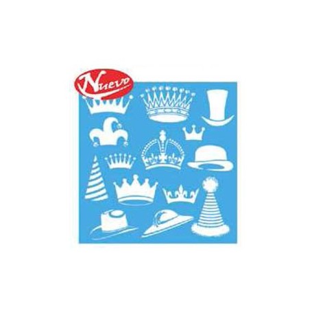 Plantilla Stencil 30,5x 30,5 cms Coronas/gorros