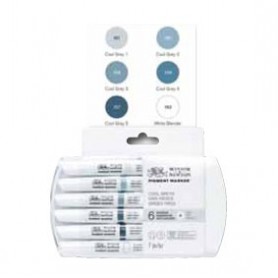 Winsor & Newton Pigment marker Set 6 grises frios