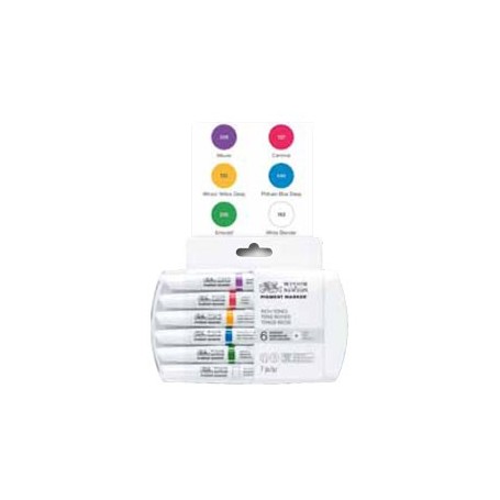 Winsor & Newton Pigment marker Set 6 tonos intensos