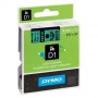 Cinta D1 9 mm Dymo negro sobre verde