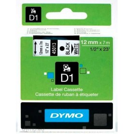 Cinta D1 12 mm Dymo negro sobre blanco