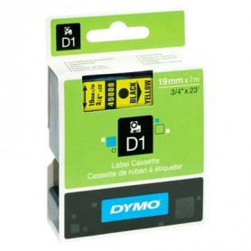 Cinta D1 12 mm Dymo negro sobre amarillo