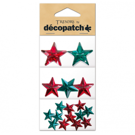 Tresors Estrellas rojas/verdes Décopatch