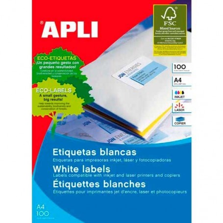 Etiquetas Apli 1277 Medidas 105 x 42,5 mm