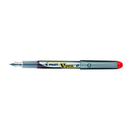 Pluma Pilot desechable V-Pen Silver roja