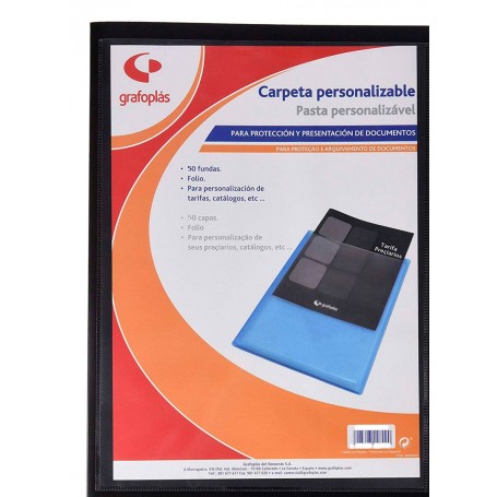 Carpeta Fundas Folio Personalizable Negro