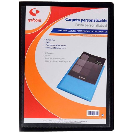 Carpeta Fundas Folio Personalizable Negro