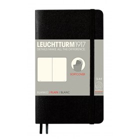 Notebook Pocket Tapa Blanda Hoja Lisa Negro Leuchtturm