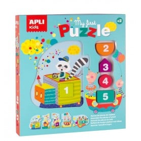 Puzzle Tren y Piezas de Madera, Apli Kids