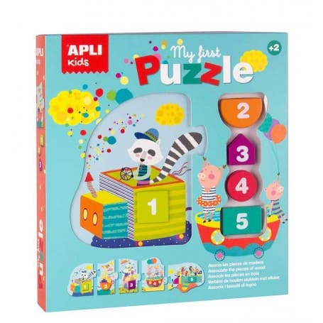 Puzzle Tren y Piezas de Madera, Apli Kids