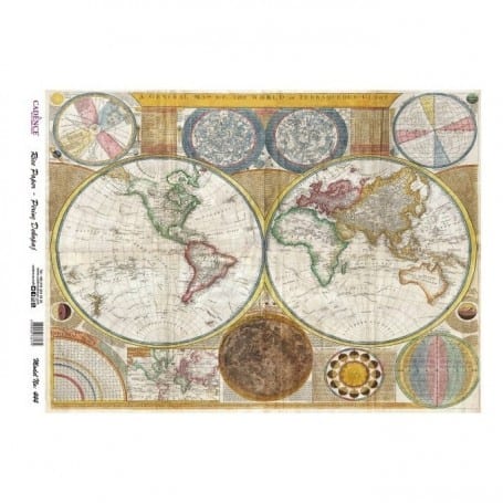 Papel arroz 444 Mapa Mundi Cadence