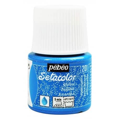 Setacolor tejidos claros irisado201 Aguamarina 45 ml