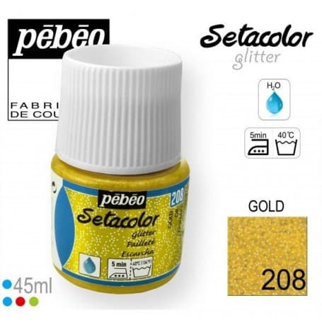 Setacolor tejidos claros irisado208 Oro 45 ml