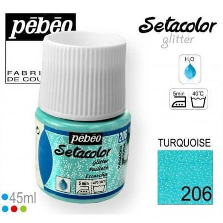 Setacolor tejidos claros irisado206 Turquesa 45 ml