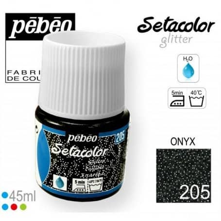 Setacolor tejidos claros irisado205 Onyx 45 ml