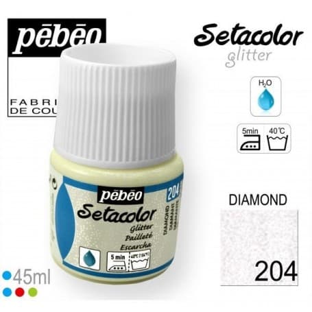 Setacolor tejidos claros irisado204 Diamante 45 ml