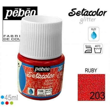 Setacolor tejidos claros irisado203 Rubí 45 ml