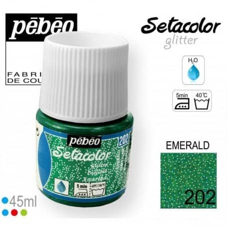 Setacolor tejidos claros irisado202 Esmeralda 45 ml