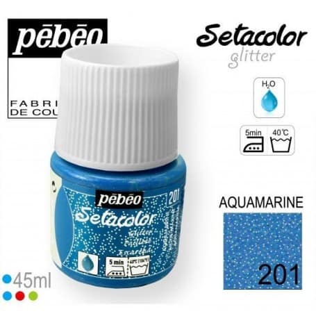 Setacolor tejidos claros irisado201 Aguamarina 45 ml