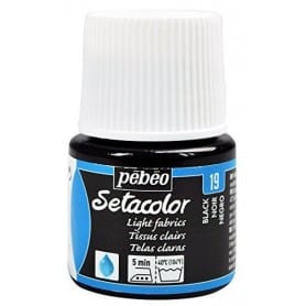 Setacolor Tejidos claros 19 Negro 45 ml