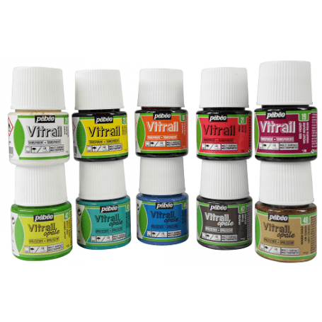 Pintura Transparente Vitrail Verde dorado 45 ml nº22