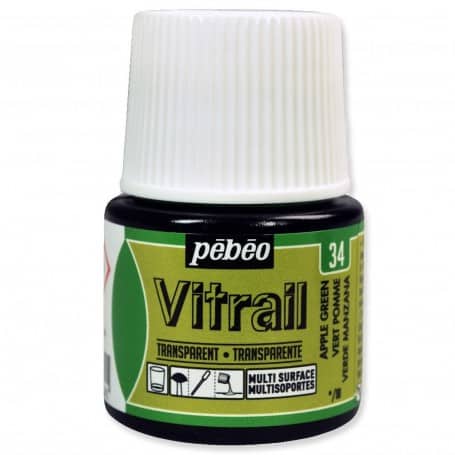 Pintura Transparente Vitrail Verde Manzana 45 ml nº34