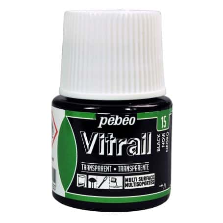 Pintura Transparente Vitrail Negro 45 ml nº15