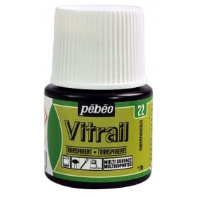 Pintura Transparente Vitrail Verde dorado 45 ml nº22