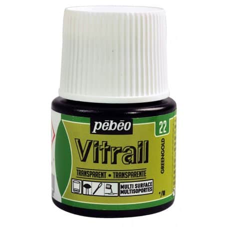 Pintura Transparente Vitrail Verde dorado 45 ml nº22