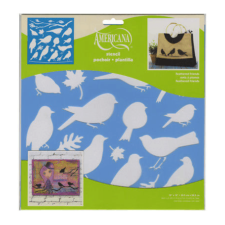 Plantilla Stencil 30,5x 30,5 cm Pajaros/ramas