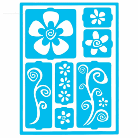 Plantilla Stencil Adhesiva 15x20 cm Flores DCPS08