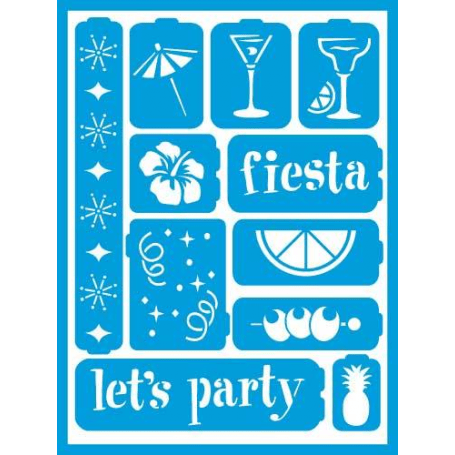 Plantilla Stencil adhesiva 15x20 cm Fiesta