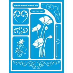 Plantilla Stencil adhesiva 15x20 cm Amapolas