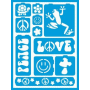 Plantilla Stencil adhesiva 15x20 cm Love