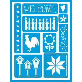 Plantilla Stencil adhesiva 15x20 cm Country