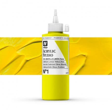 Acrílico Studio Vallejo 200 ml 001 Cadmio Amarillo Limón